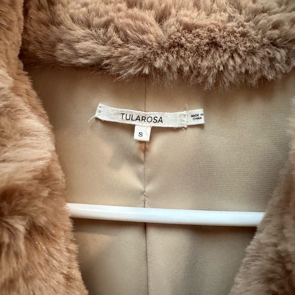 Tularosa Inori Faux Fur Jacket Size Small Beige - Picture 3 of 4